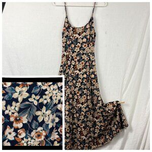 CDC Floral Maxi Dress - Navy and Cream